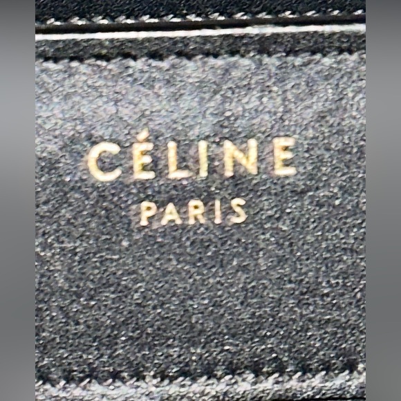 Celine micro luggage handbag - black drummed calfskin leather mini tote - Picture 7 of 16